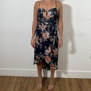 My Favorite Day Navy Blue Floral Print
Tulip Skirt Midi Dress - Lulu’s dress